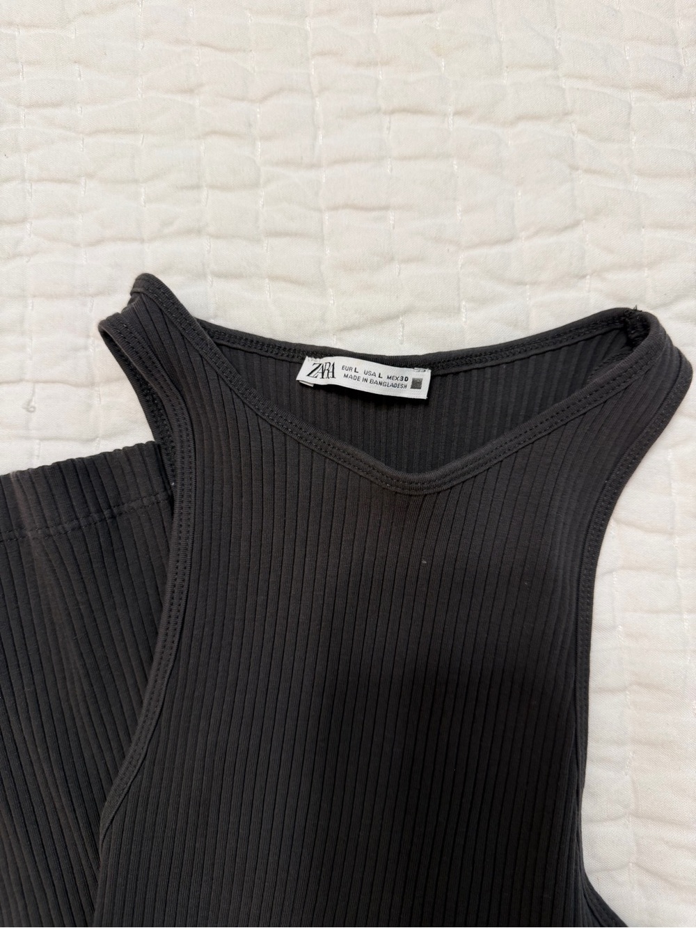 Zara Dark Grey Ribbed Maxi Dress